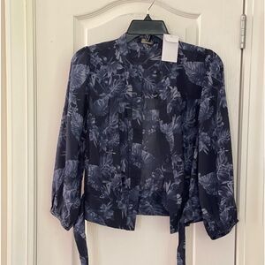 Button front blouse with 3/4 length sleeves banana Republic